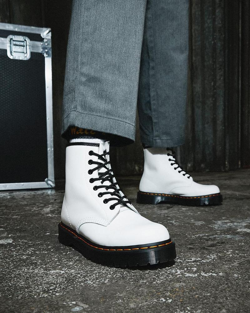 Botas Plataforma Dr Martens 1460 Bex Smooth Cuero Hombre Blancos | MX 25FDN